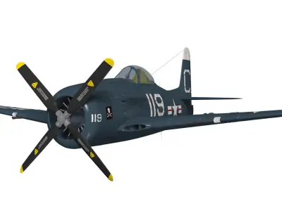 Grumman F8F F-2 Bearcat 3D model