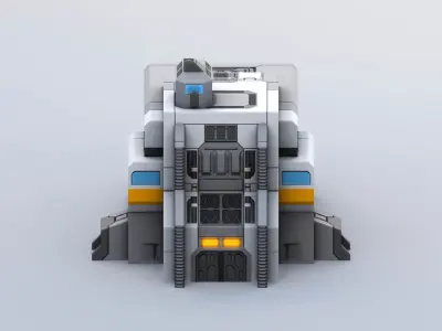 Sci-Fi Military Building - HQ Small Low-poly 3D model
