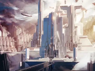 Central City Realistic Imperial City Buildings and Assets 3D Kit Low-poly 3D model