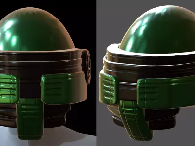Gas mask helmet 3d model scifi low-poly 3d model Low-poly 3D model 2