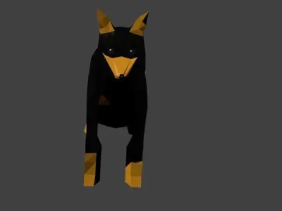 Low poly dog doberman Low-poly 3D model