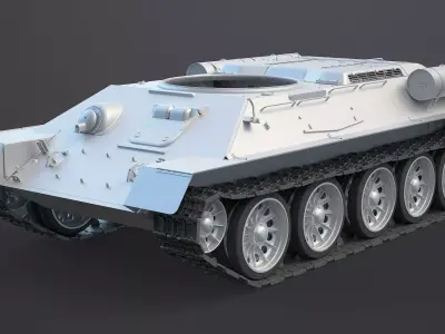 T-34 Tank Chassis High-Poly 3D model