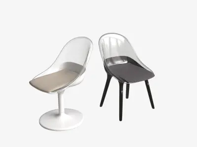 IKEA Transparent Chair Set Free 3D model