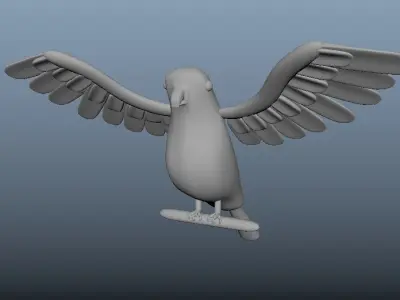 bird model parrot with wings spread out Free 3D model