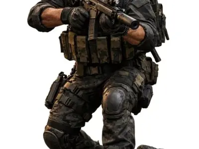Elite Night Ops Assault Soldier STL Tactical Miniature Model 3D print model