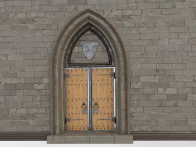 Medieval Door Low-poly 3D model