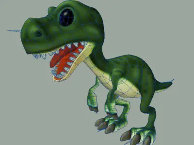 Cartoon  of dinosaurs  Low-poly 3D model