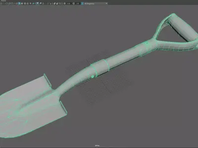 Low Poly Tactical Shovel Game Ready Survival Tool 3D Model Free low-poly 3D model