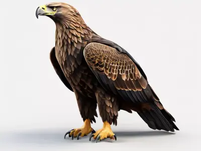 Realistic Golden Eagle 3D Model Low-poly 3D model