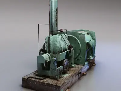 Centrifugal Water Pump Low-poly 3D model