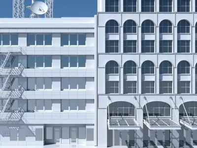 Commercial Building Facade 12 3D model