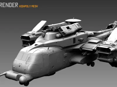 CH53X VTOL Low-poly 3D model