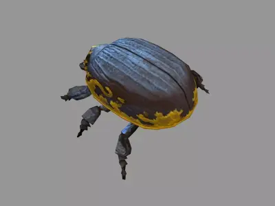 Cartoon Scarab Beetle Low-poly 3D model