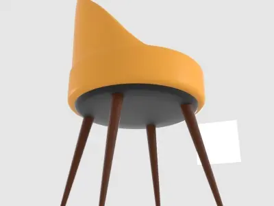 Chair2 chair with wooden legs Free 3D model