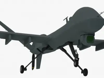 UDIM 8K Unmanned Combat Air Vehicle MQ 9 Reaper UAV 3D model