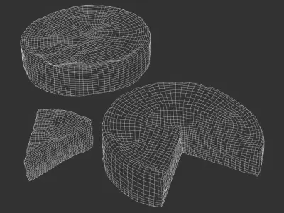  Brie Cheese Wedges Food Model 