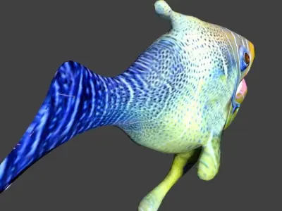 CARTOON TROPICAL GLADFISH LOWPOLY Low-poly 3D model