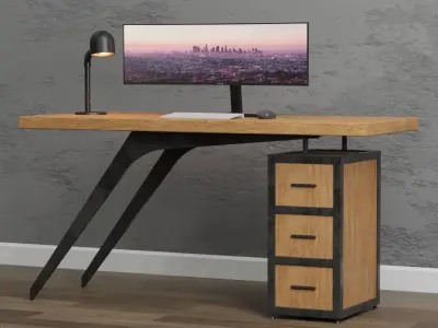 Modern Office Desk Design Free 3D model purchase