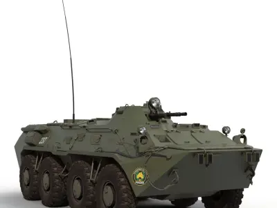 Amphibious Armoured Personnel Carrier BTR-80 3D model