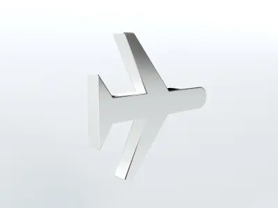 Airplane Mode Symbol v1 007 Low-poly 3D model