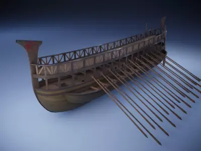 Phoenician Warship Low-poly 3D model