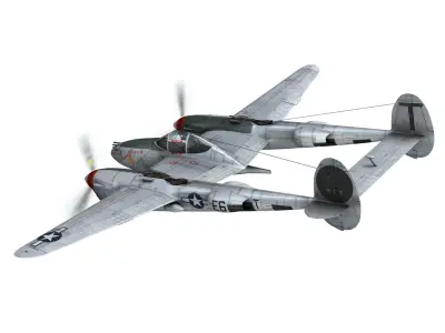 Lockheed P-38 Lightning - Vivacious Virgin II 3D model