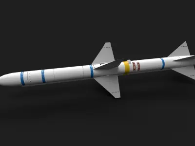aim7 sparrow air to air missile Low-poly 3D model