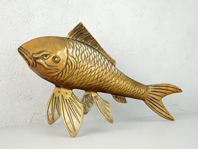 Midcentury Solid Brass Koi Fish 3D model