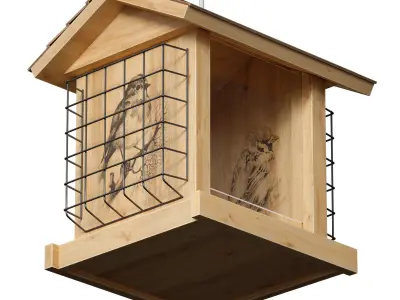 Bird feeder cage birdhouse 3D model