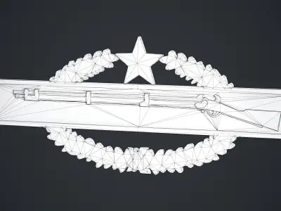 Combat Infantryman Badge Low-poly 3D model
