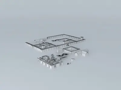 Castle pre-fabricated building kit 3D model