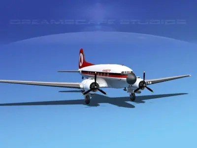 Douglas DC-3 Ansett Airways 3D model