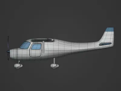 Cartoon Light Plane - Airplane - Aircraft Low-poly 3D model