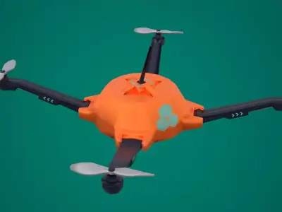 Scout Drone Quadrocopter Low-poly 3D model