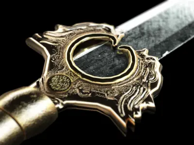 PBR - Big Sword Game-Ready Low-poly 3D model