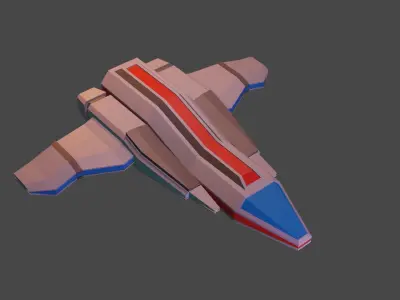 Space ship  Low-poly 3D model