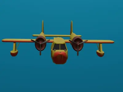 Mini Aircraft Low-poly 3D model