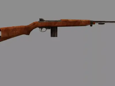 M1 Carbine C127H Luger 19 Low-poly 3D Model Low-poly 3D model