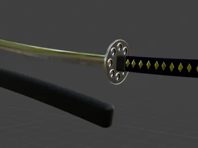 Katana with Sheath Low-poly 3D model