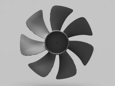 Computer Cooling Fan Blade part Low-poly 3D model