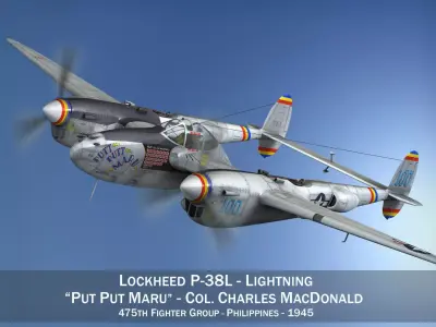 Lockheed P-38 Lightning - Put Put Maru 3D model