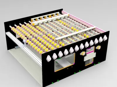 Assembly line for positioning mechanism 3D model