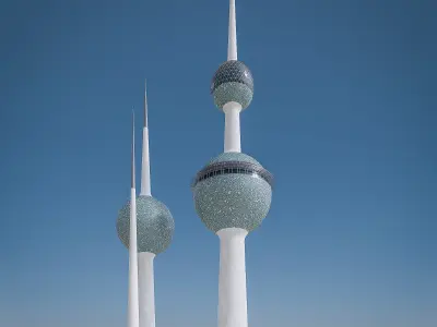 Kuwait Towers Low-poly 3D model