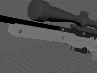 Low-Poly Sniper Rifle 3D Model-AWP Style Low-poly 3D model