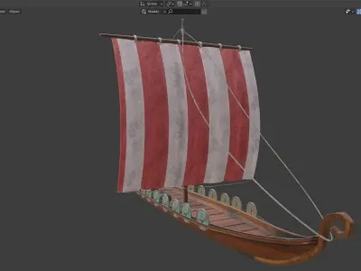  viking ship - Viking boat - blender 3D model