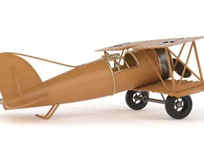 Vintage Retro Iron Aircraft Handicraft 3D model