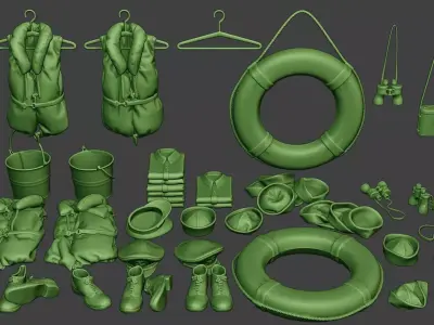 Ww2 US Naval Objects Pack1 3D print model