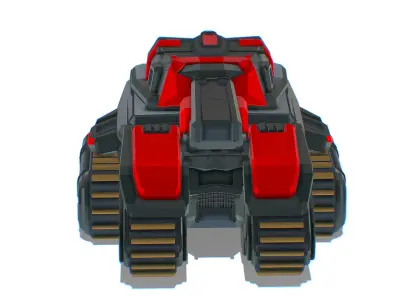 Light Tracked Tank with a Proton Cannon Low-poly 3D model