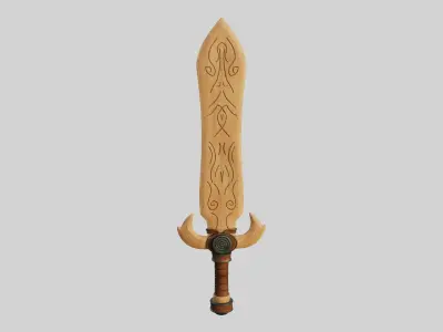 Wood Sword Low-poly 3D model
