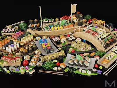Sushi Pack Low-poly 3D model